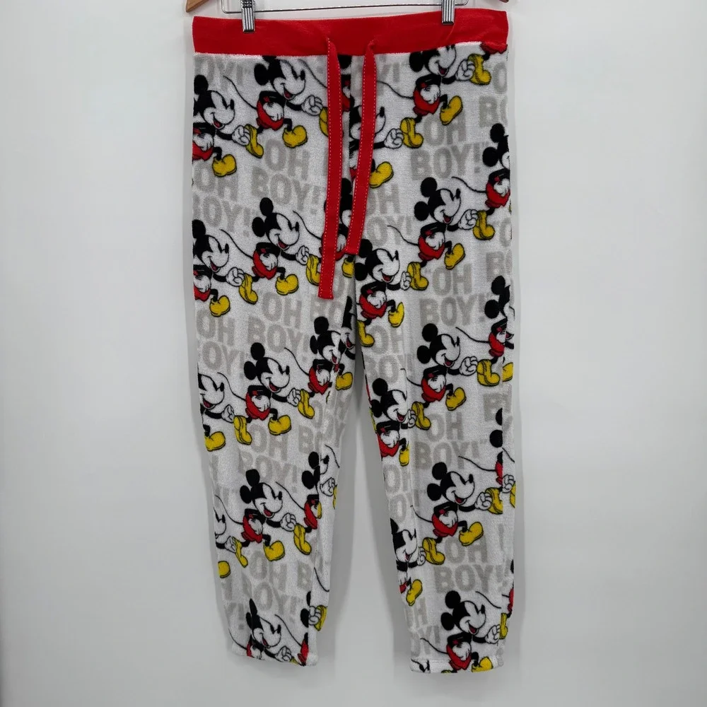 Disney Mickey Mouse Oh Boy Plush‎ Pajama Pants Sleepwear Women's Size Large - Picture 2 of 6